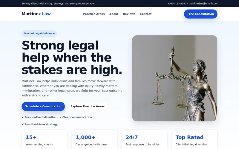 Martinez and Associates law firm website concept