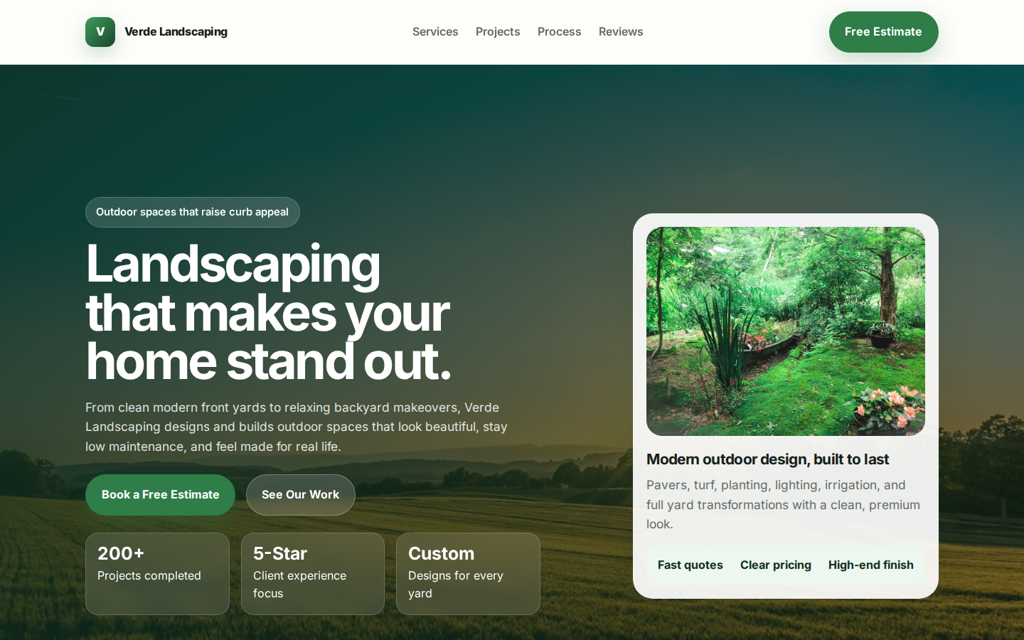 Verde Landscaping website